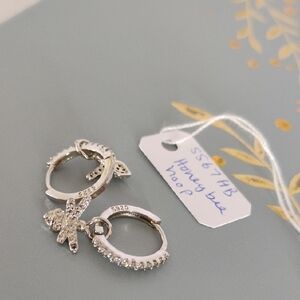 Bee Sterling Silver Hoop Earrings